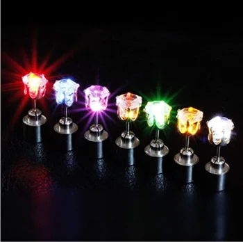 LED Light Up Earrings, LED Studs Earrings Party Flashing Blinking Stainless Steel Earring