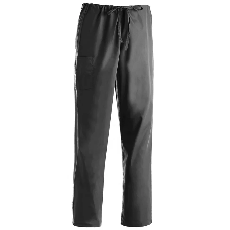 Men's Housekeeping Drawstring Straight Leg Work Trousers Cleaning Worker Medical Scrub Uniform Working Cargo Pants