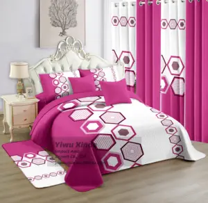 Wholesale Bedding Sets with Matching Curtains Curtains Sets 2022 12 Piece Bedding Bedspread Set and Sheet king Size with Curtain