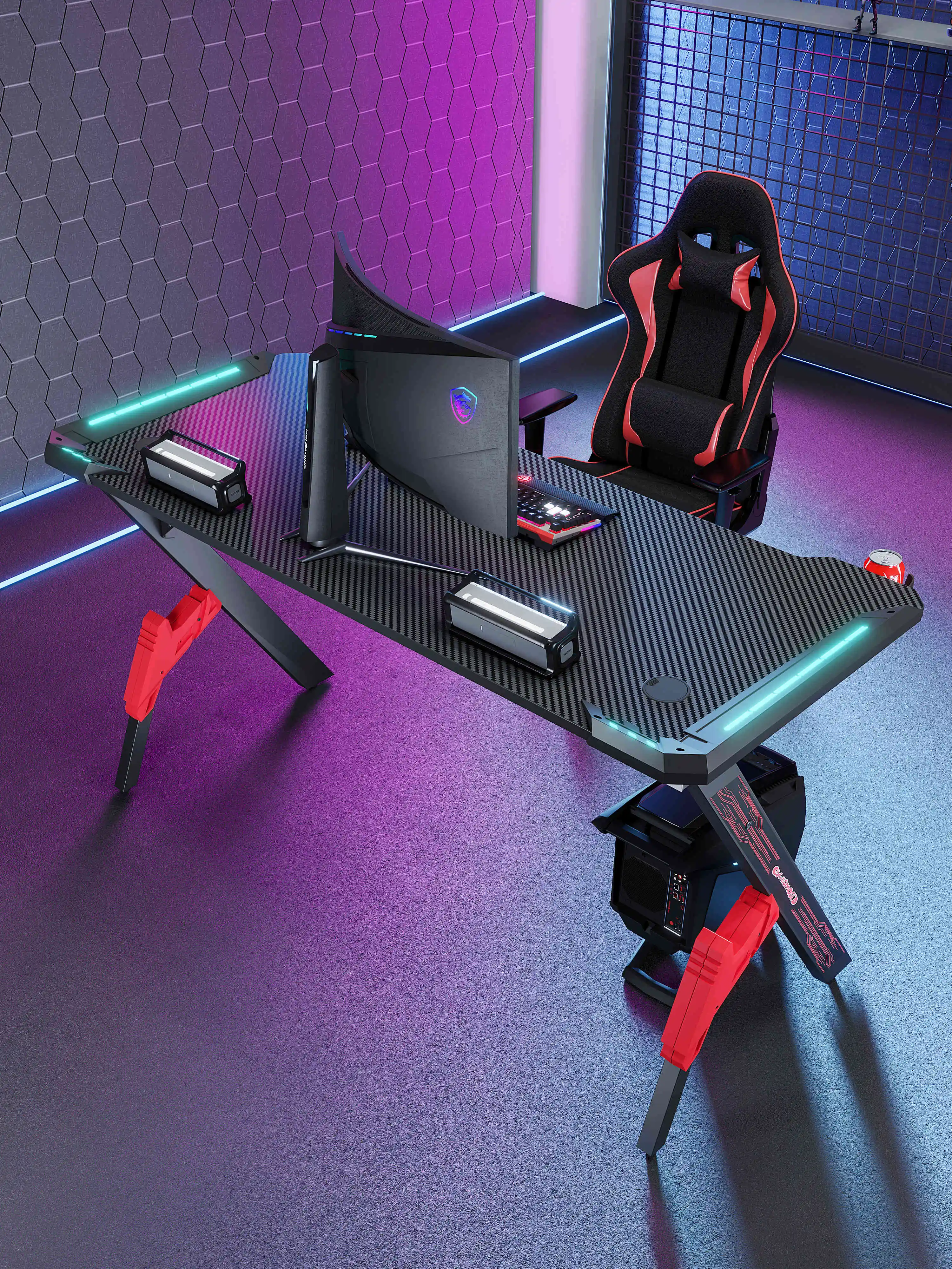 Wholesale Z Shaped Gaming Desk - Cool Computer Setup