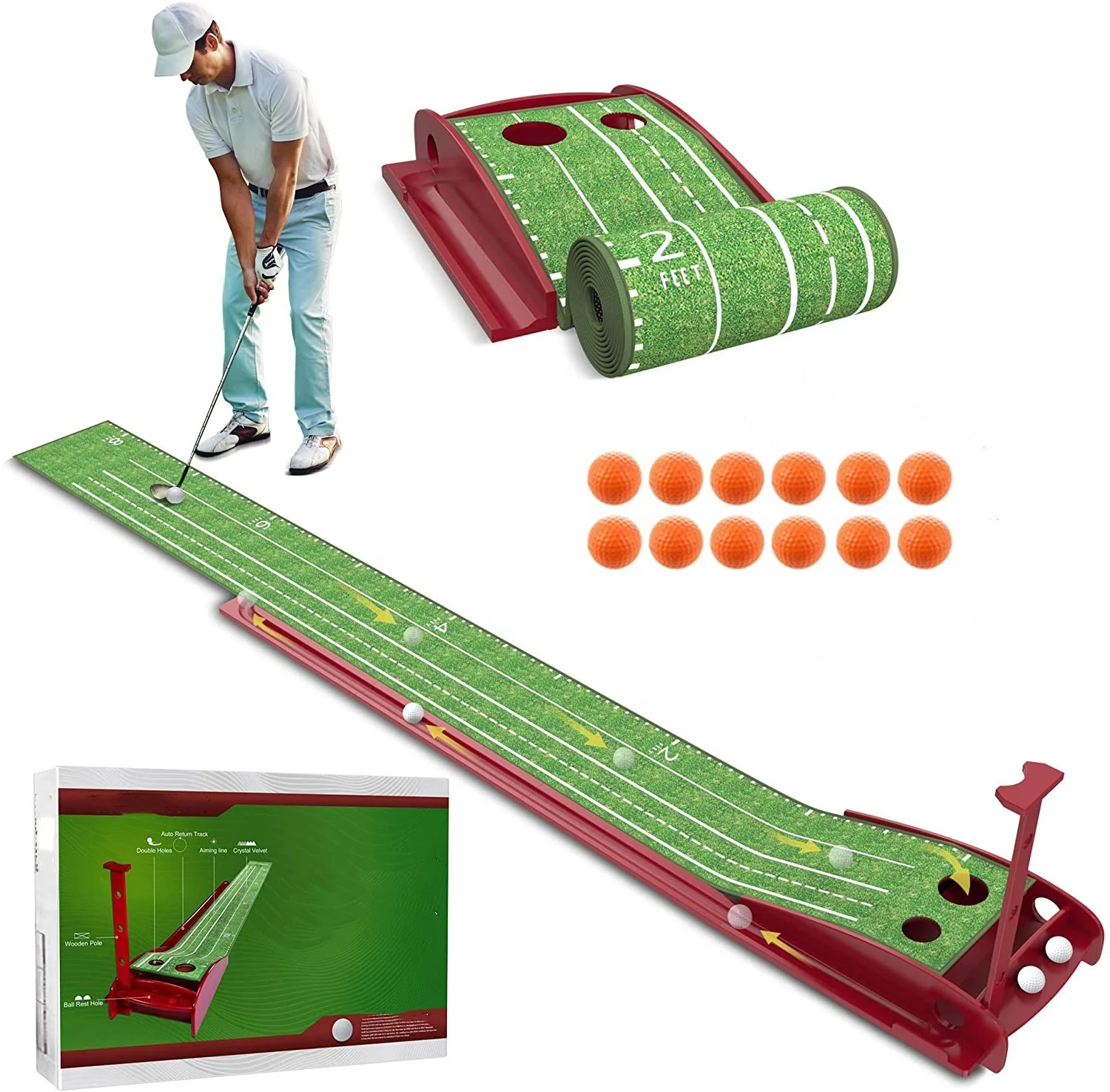 Custom Golf Putting Mat Mini Golf Practice Training Aid Portable Mat