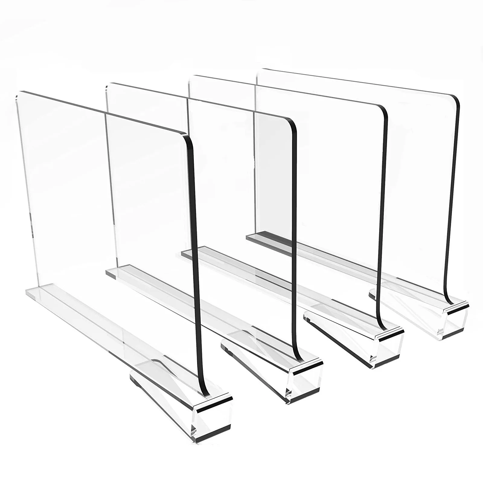 4 Packs Book Shelf Divider Hot Sale Clear Shelf Divider Multifunctional Acrylic Book Shelf
