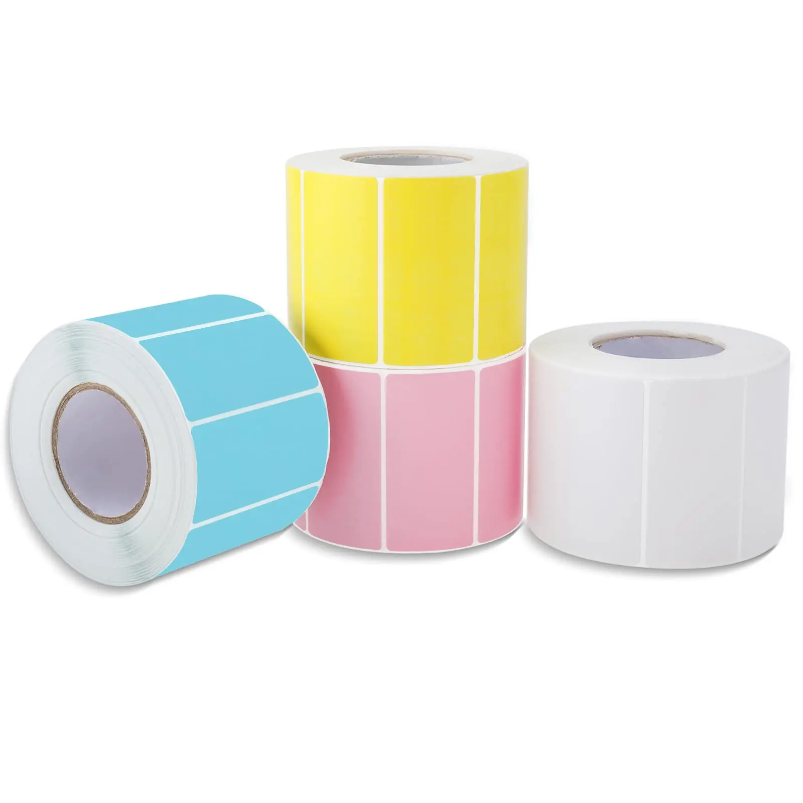Custom Colored Thermal Labels 60x40 Colorful Color Adhesive Printer Thermal Sticker Labels Pink Rectangle Thermal Labels