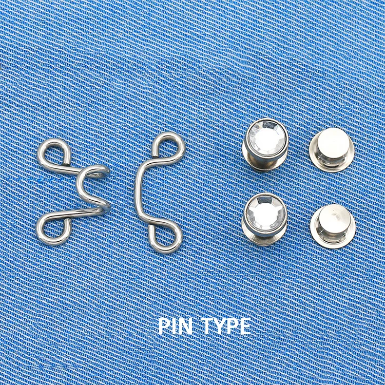 YN Make Tighter Button Adjuster for Pants Jeans Skirt Sleeves Jean Button Pins No Sewing Pants Clips Waist Buckle Set