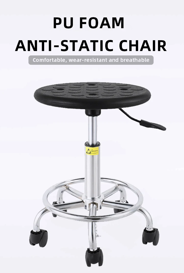 Leenol Laboratory Furniture Office Metal Adjustable Stool Lab Esd Chair