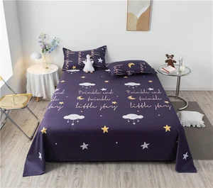 Hot Sale China Made 100% Polyester Queen and King Luxury Bedding Sets Bed Sheet Brand Bedsheets Flat Sheet Set Sheet for Bedding