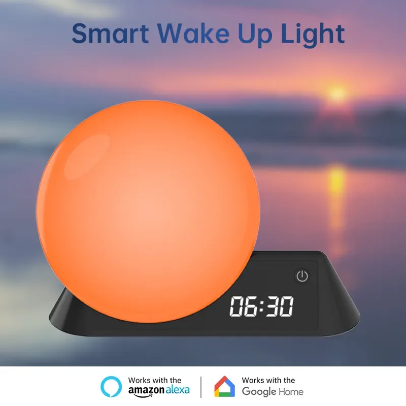 Wake up Light Digital Alarm Clock Color Changing Digital Sunrise Sunset Simulation Table Alarm Clock