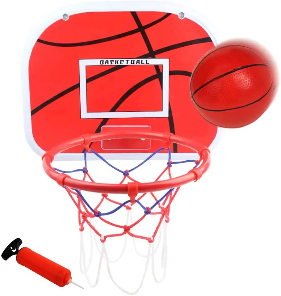 Mini Basketballs Hoop Toy Set Over The Door Plastic Backboard Indoor Kids Game 
