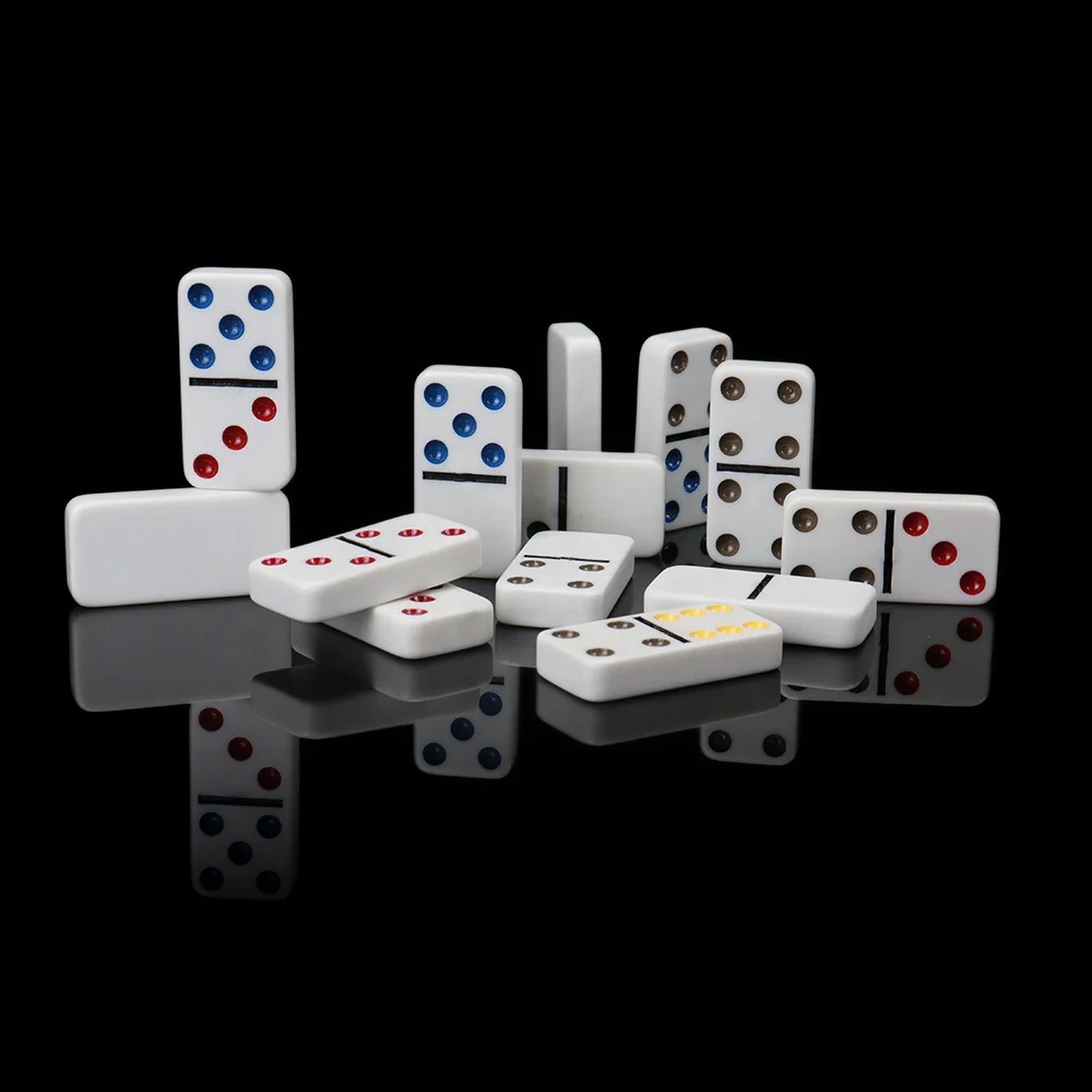 Profesional Manufacture Colored Dots Dominoes with Transparent Plastic Cheap Kids Toy Factory for Indoor Funny Game