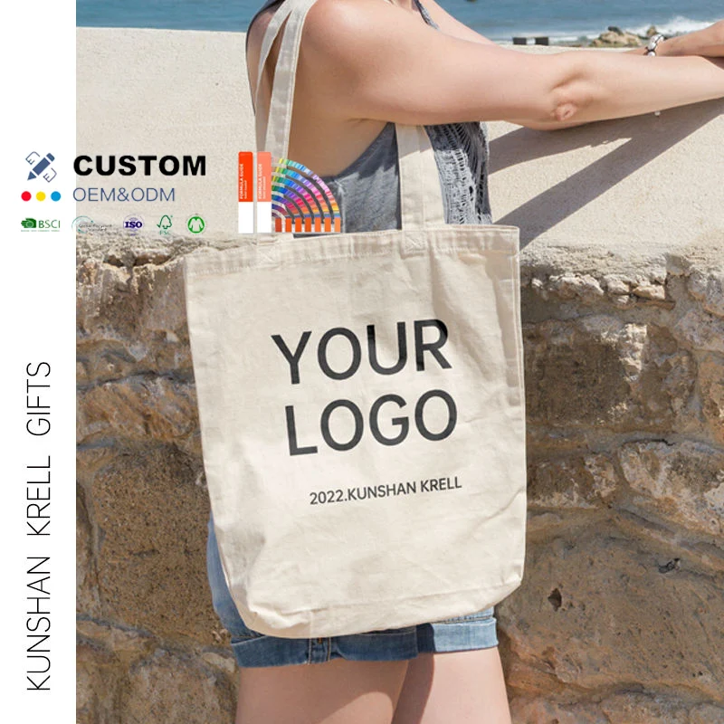 Custom Logo Canvas Portable Square Shopping Tote with Snap Button Closure Dust-proof Reusable for Daily & Gift Outdoor Use