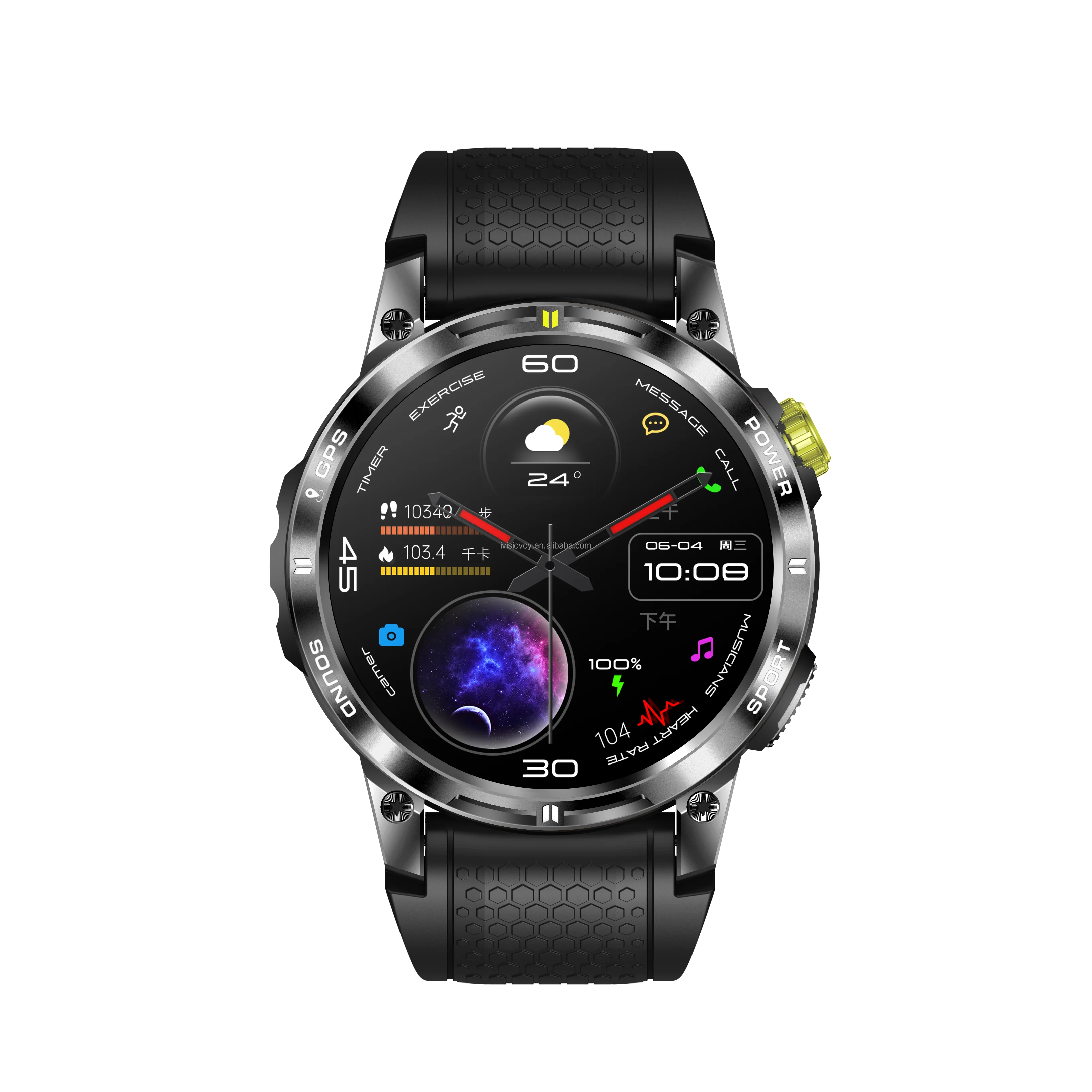 Fashionable AMOLED Compass Sports Smart Watch G-Sensor STK8321