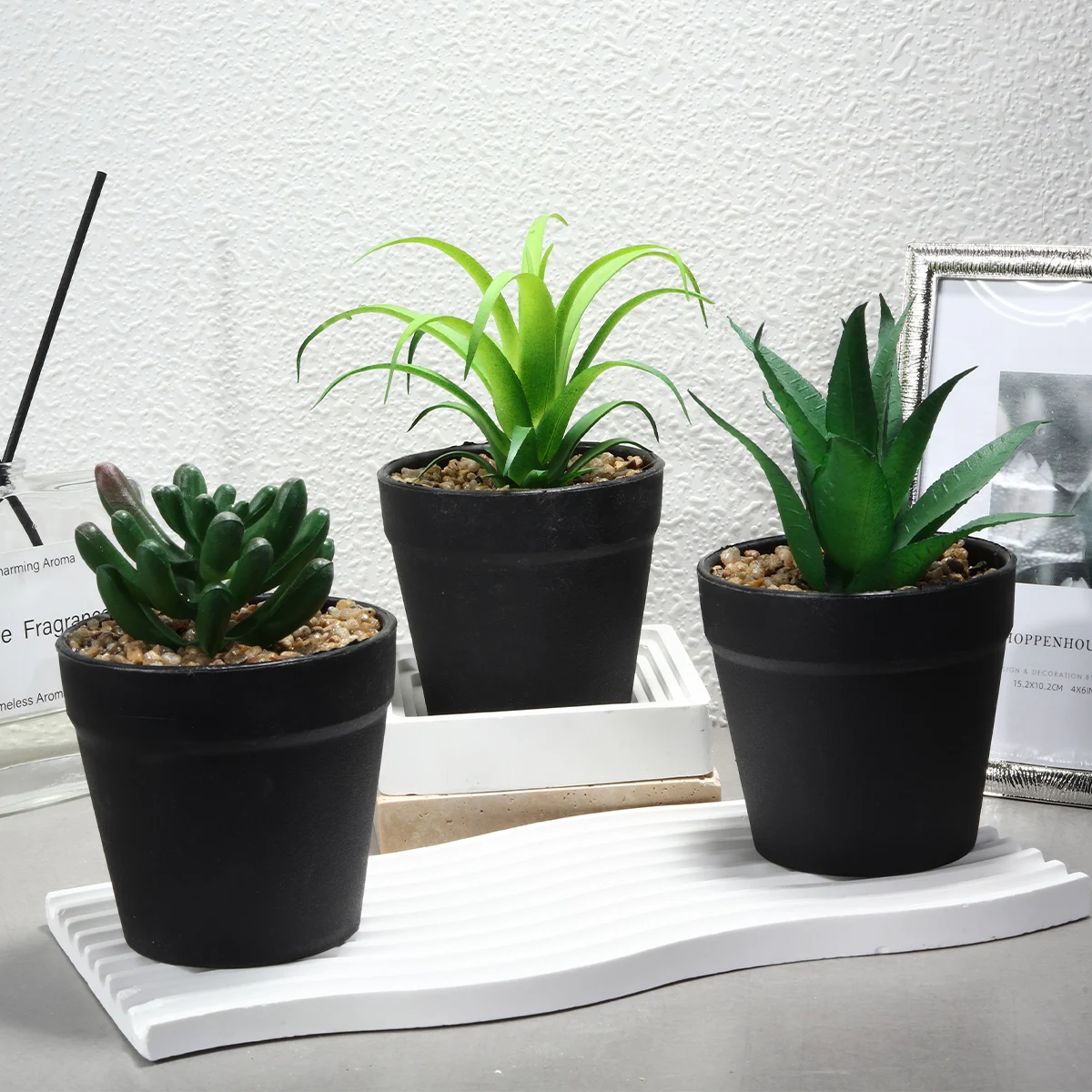 Ym12192 Home Garden Wedding Table Desktop Decoration Faux Potted Mini Artificial Succulent