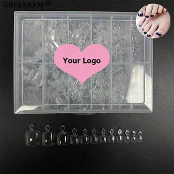 500Pcs Box Toe False Nail Tips Transparent Thin Artificial Acrylic Manicure Art Decoration Traceless Toe Nails Tips