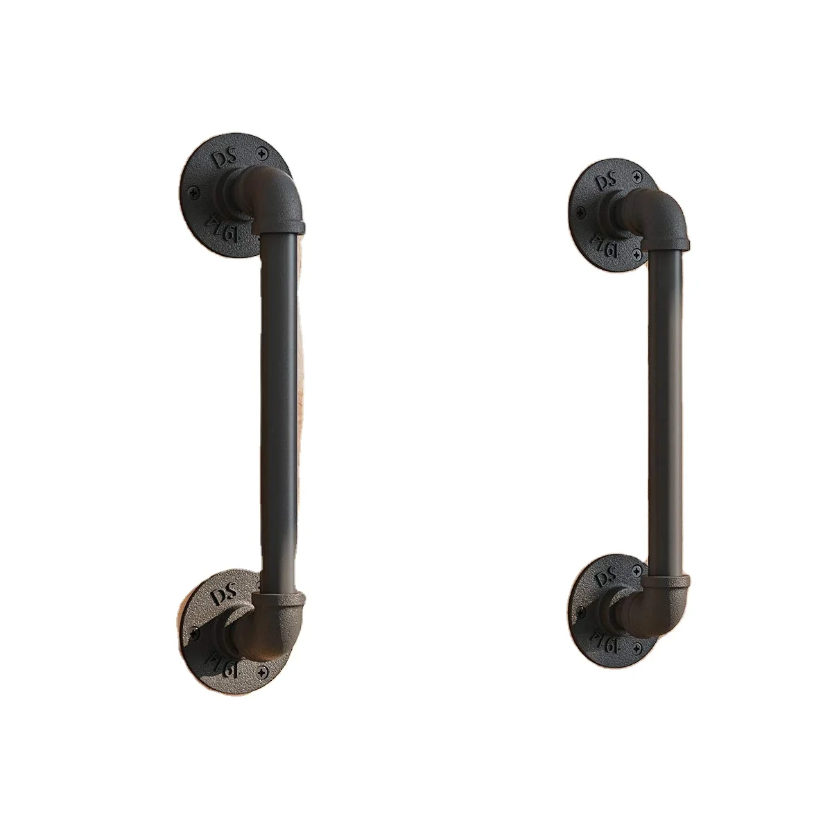 Manija De Puerta O Cajón Estilo Steampunk Industrial – Hecha Con Tuberías Y Accesorios De Acero En Negro Mate