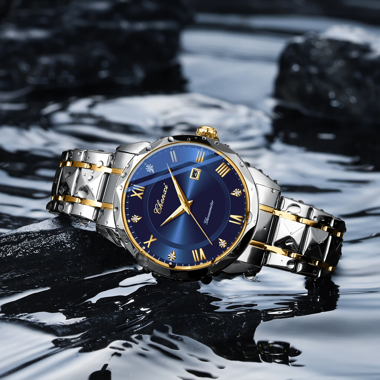 時計 cha-chan Chenxi 956 Men's Watch - Luxury Waterproof Quartz Chronograph