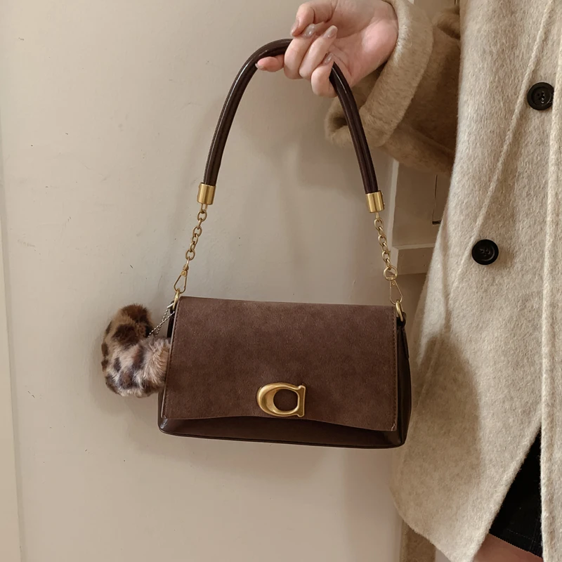 Fashion Ladies Two Straps Shoulder Messenger Bag Four Seasons PU Durable Letter Decoration Polyester Lining
