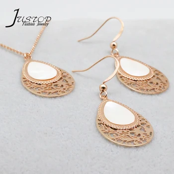 Shell Design Custom Necklace Earrings Fashionable Women Gold Jewelry Sets