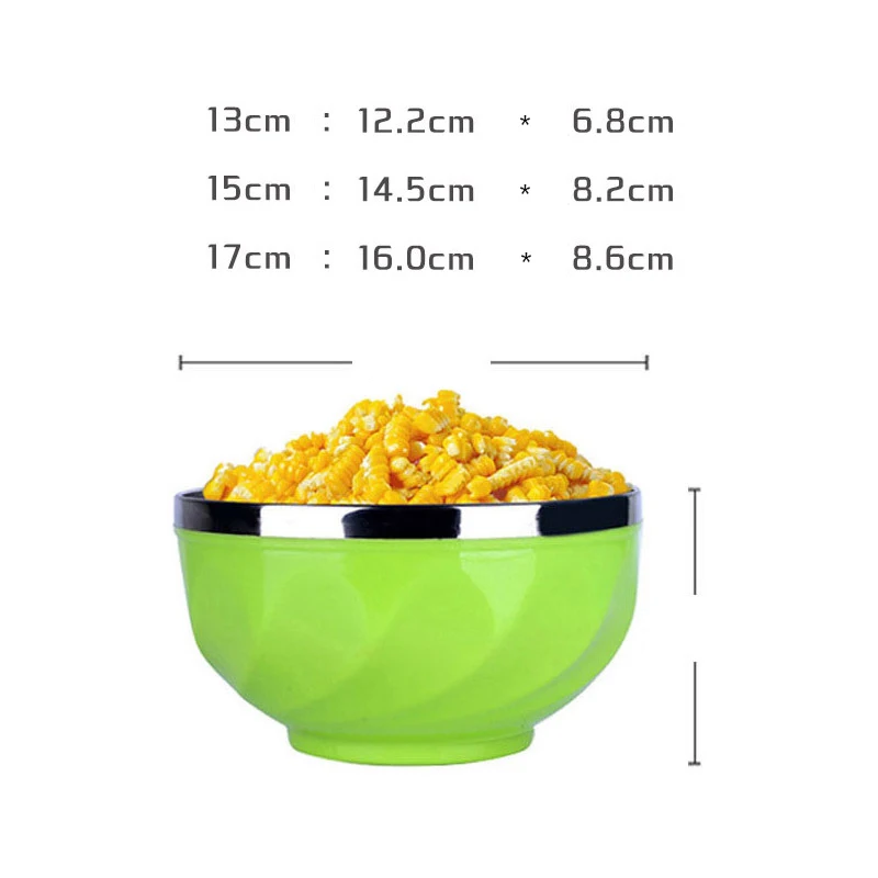 New Design 6pcs Set Cheap 13cm 15cm 17cm Color Print Stainless Steel Salad Mixing Bowl with Lid
