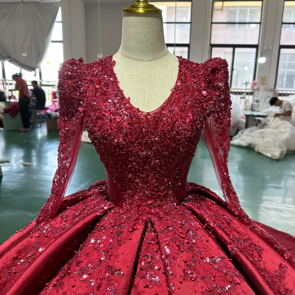 open lace back dress Red Gradient Prom Dress Vintage Wedding Dress Red Strapless Party Dress  with Beaded Bridal Dress cg23240