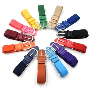 Elastic and Strong Belt Men Adjustable High-grade PU Breathable Woven Thickened Elastic Baseball Belt for Outdoor Sports