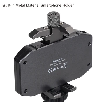 Comica CVM-WS50(C) Portable Smartphone Microphone Lapel Microphone 6 Channels Built-in Metal Material Smartphone Holder detail image