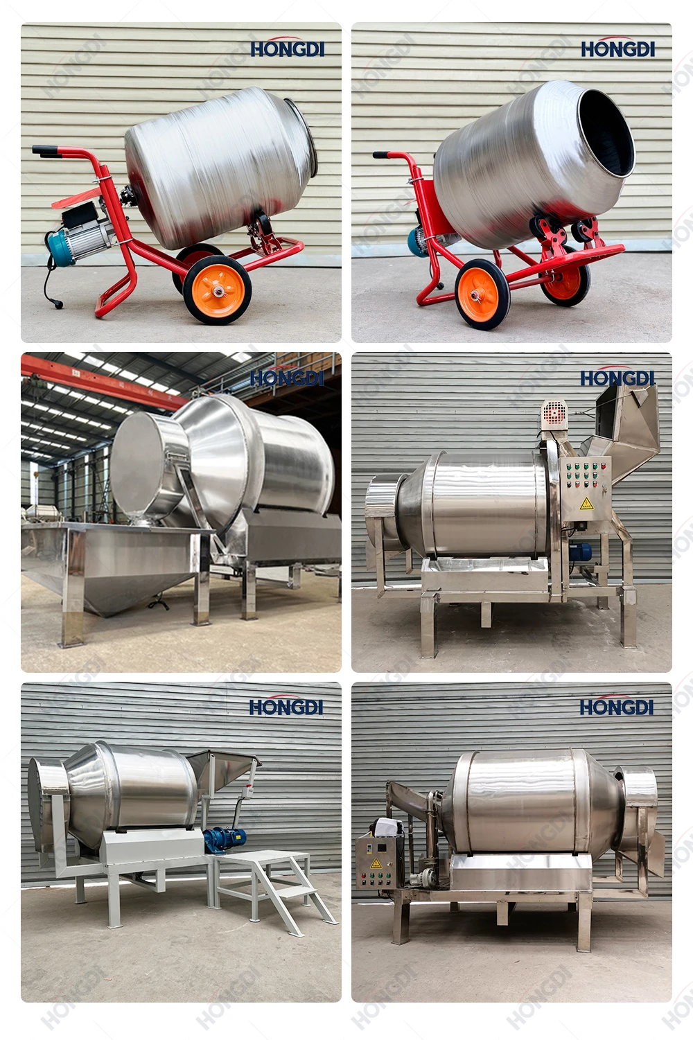 Stainless Steel Drum Mixer With Trolley Type Chemical Powder Mixing ...