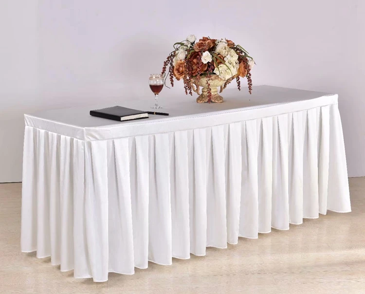 Wholesale Table Skirting Cloth Solid Color Buffet Table Skirt Rectangular Skirt Table Cloth//Custom Table Covers With Skirt