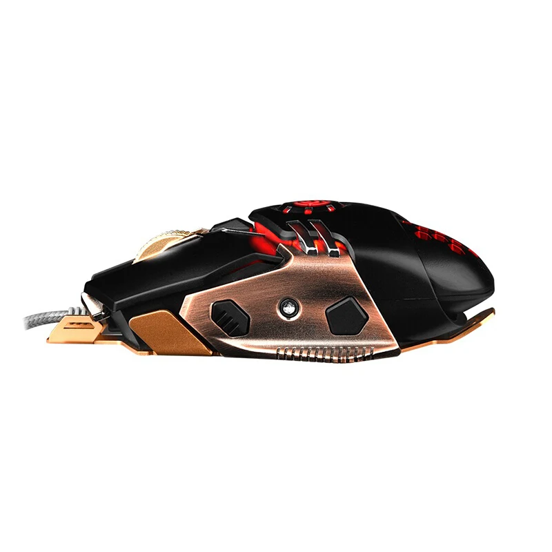 K-Snake Q18 9 Teclas 6400DPI Máquina brilhante Mouse com fio para jogos,  Comprimento do cabo