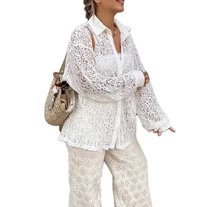 Women's Long-Sleeved White Summer Shirt