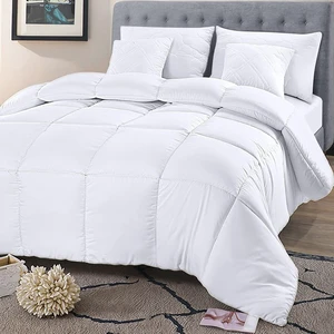 Premium Simple Eco Friendly Cotton Duvet Quilt All-Season Polyester Fill Ticking Hypoallergenic Winter Hotel Home Bedding