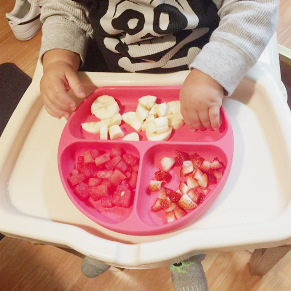 2021 детская небьющаяся самокормящаяся чаша с присоской для малышей набор посуды без бисфенола А разделенная силиконовая детская тарелка