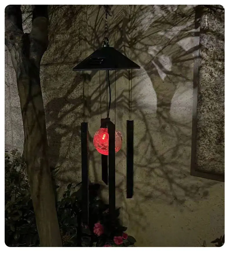 Decorative Wind Chimes LED Lights Solar metal Hanging Wind Chimes Indoor Outdoor garden Decoration details