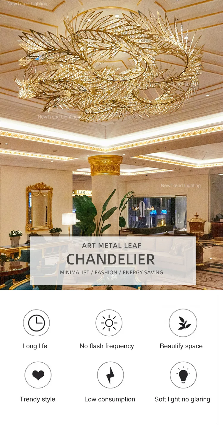 cpl 311 new product indoor decoration ceiling lighting villa hall hotel lobby led chandelier-0