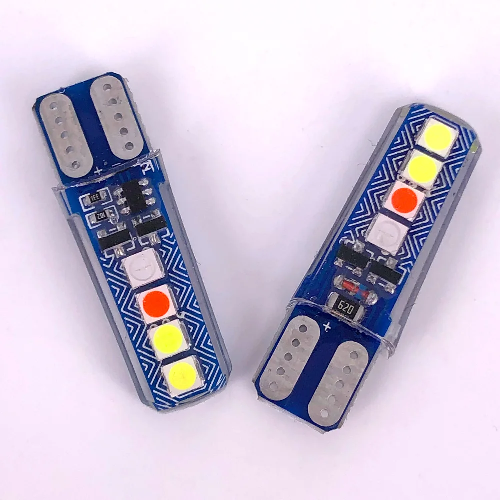 Customization T10 3030 RGB W5W LED Bulb 8SMD 194 168 Car  Flash Strobe Lamp Reading Wedge Light Clearance Lights