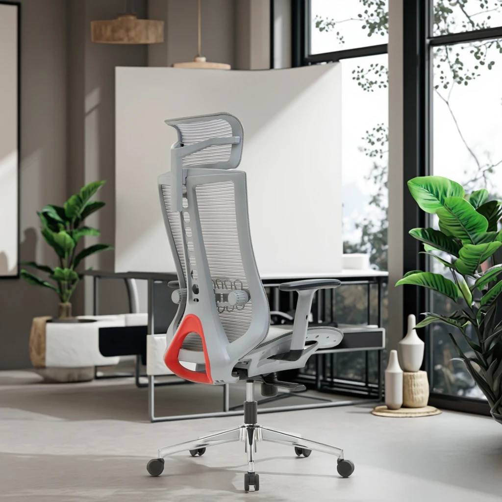 Premium PU Breathable Mesh Lift Chair Memory Foam Seat Lumbar Support Ergonomic Executive for Tower Style 4