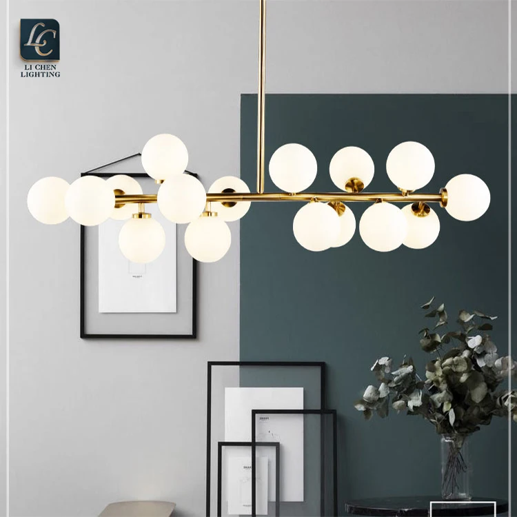 P0005 Contemporary Free-Form Glass Chandelier – Luxury Hand-Blown LED Pendant Light for Living Room