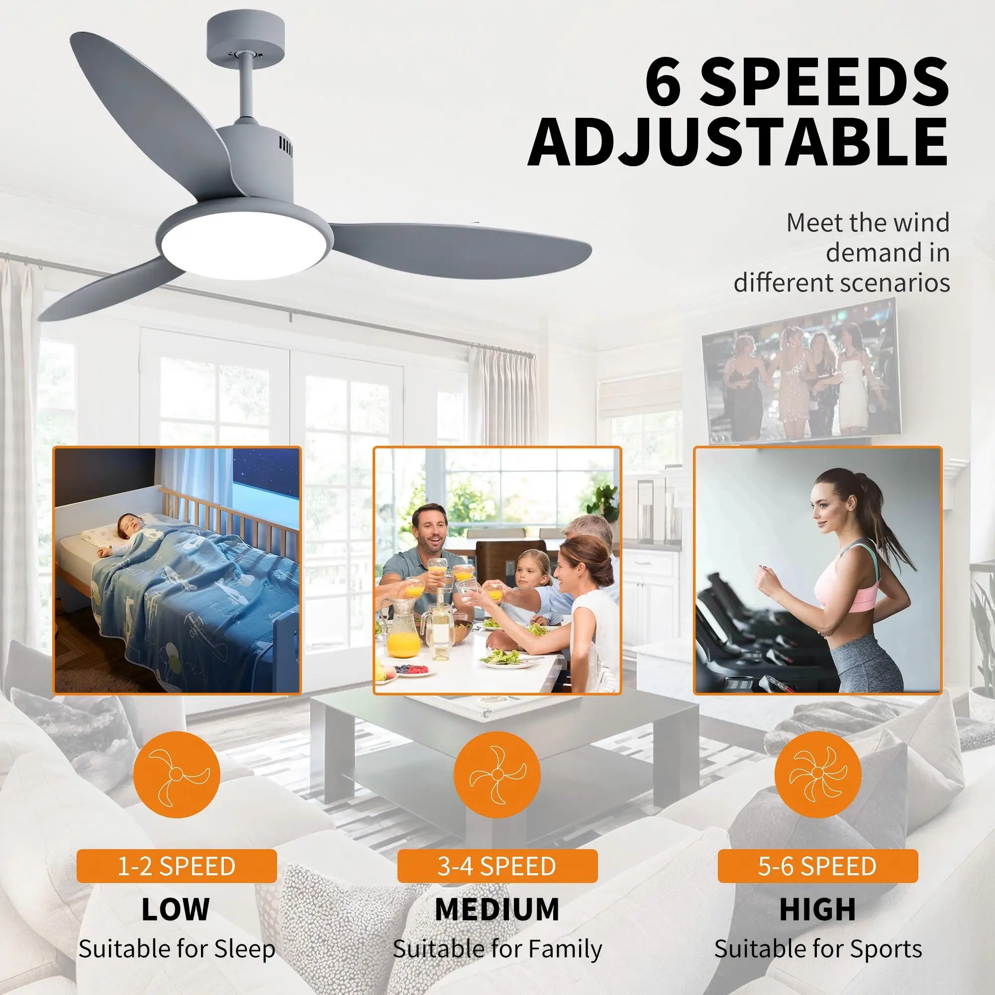 product wholesale ceiling fans with lights and remote control bldc reversible led dimmable 6 speed ceiling fans for bedroom-8