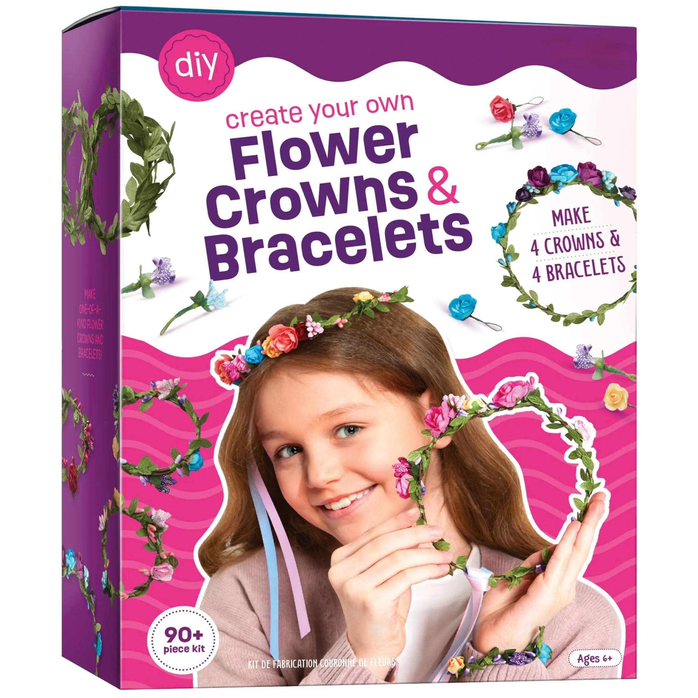 Flower Crowns & Bracelet Making Kit for Girls Make Your Own Jewelry Kits for Kids DIY Hair Accessories Set