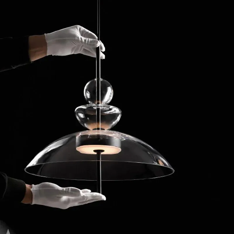 Modern Single Metal Pendant Chandelier for Bedroom and Dining Room Indoor Home or Hotel Decorative Hanging Lamp Small Size