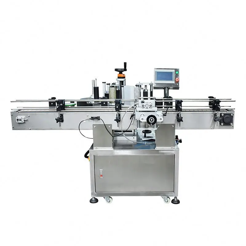 TEBAK Semi-Automatic Self-Adhesive Round Bottle Flat Labeling Machine Excellent Quality Automatic Front Back Sticker Labeler