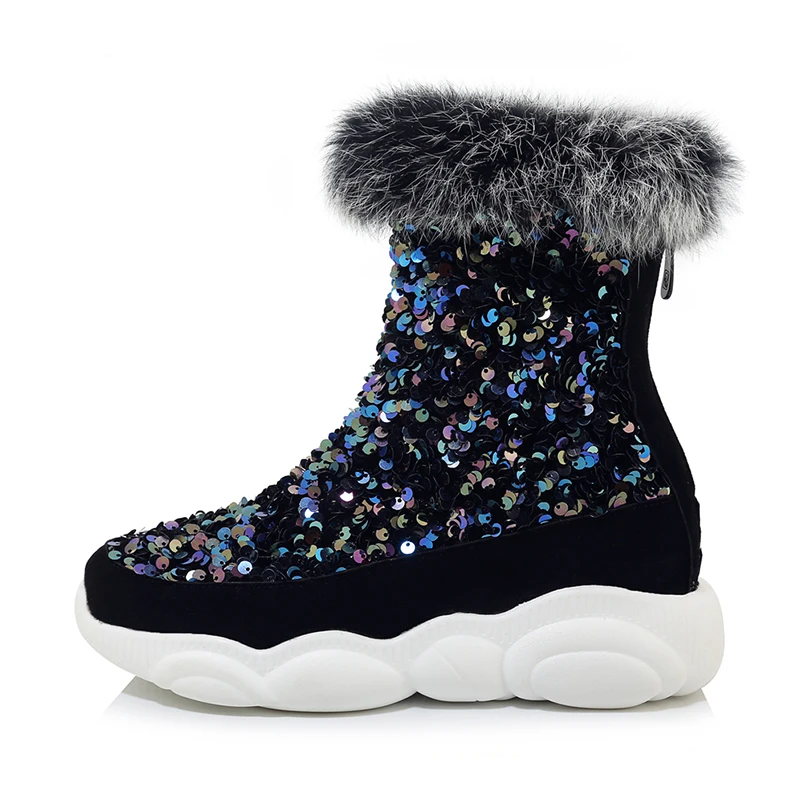 sequin snow boots