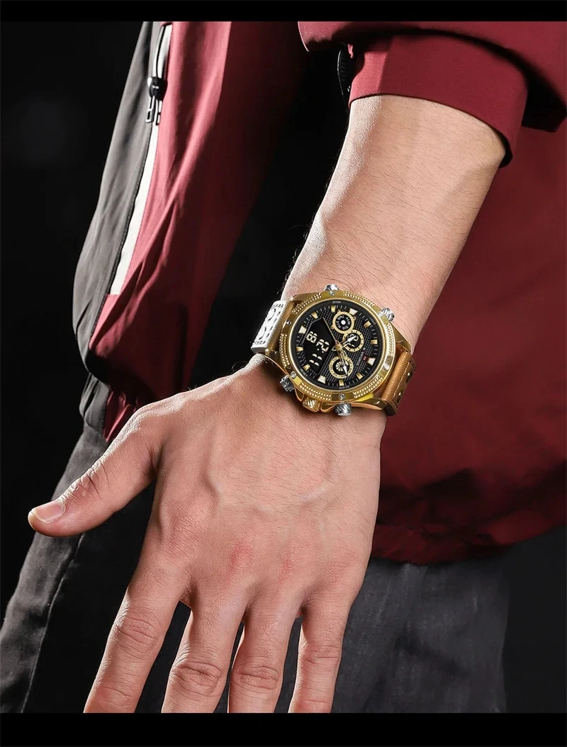 NAVIFORCE 9224 Chronograph Leather Men's Watch description image 4