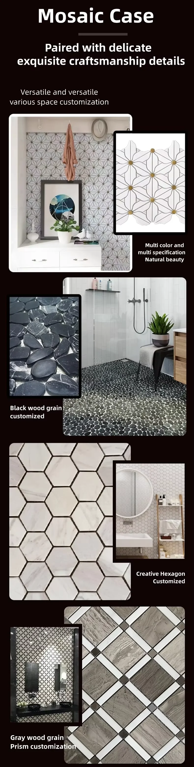 Mini Bianco Carrara White Color Herringbone Shape Marble Stone Mosaic Tile