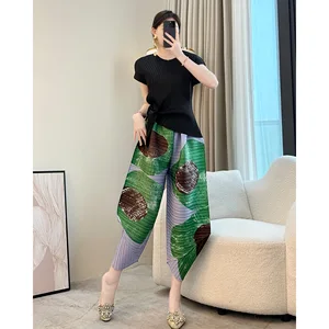 Miyake 2026 Summer Collection Elegant Slim-Fit Pleated Pants with High Waist Breathable and Casual Style