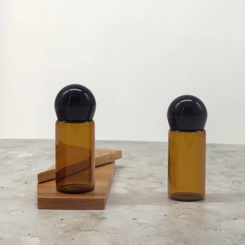Small Amber 5ML Sample Vials With Orifice Reducer Essential Glass Tube Screw Cap Screen Printing Packaged for Use