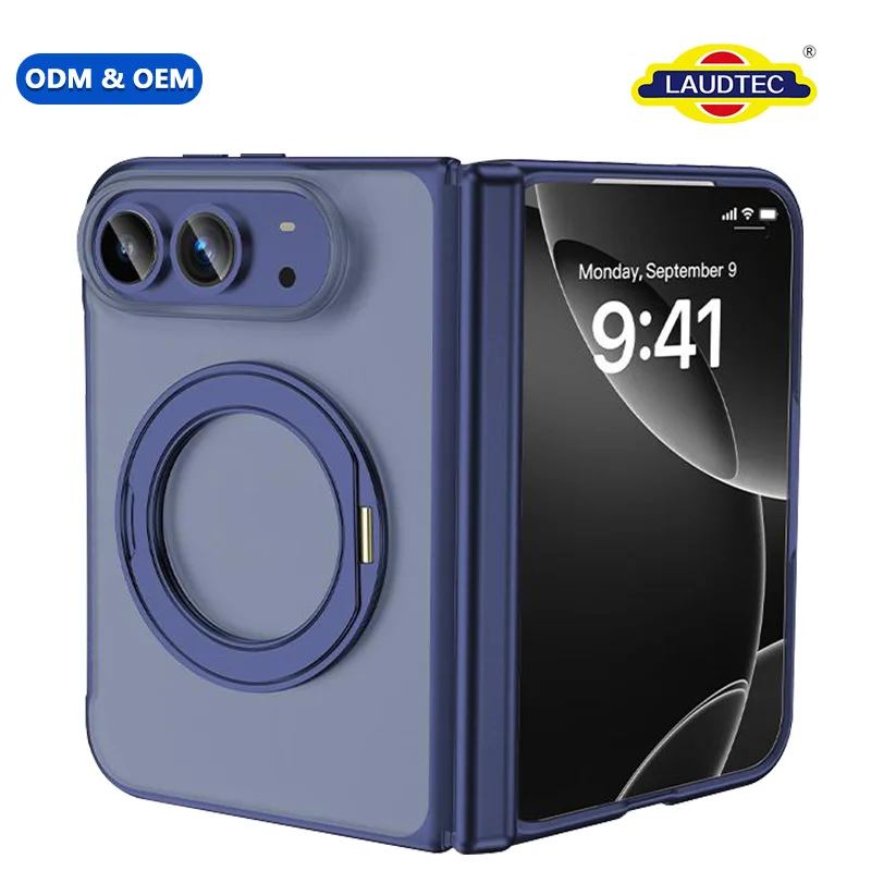 Premium Magnetic Foldable Phone Case Soft Misty Matte Foldable Cover Shockproof Wholesale for iPhone Duo
