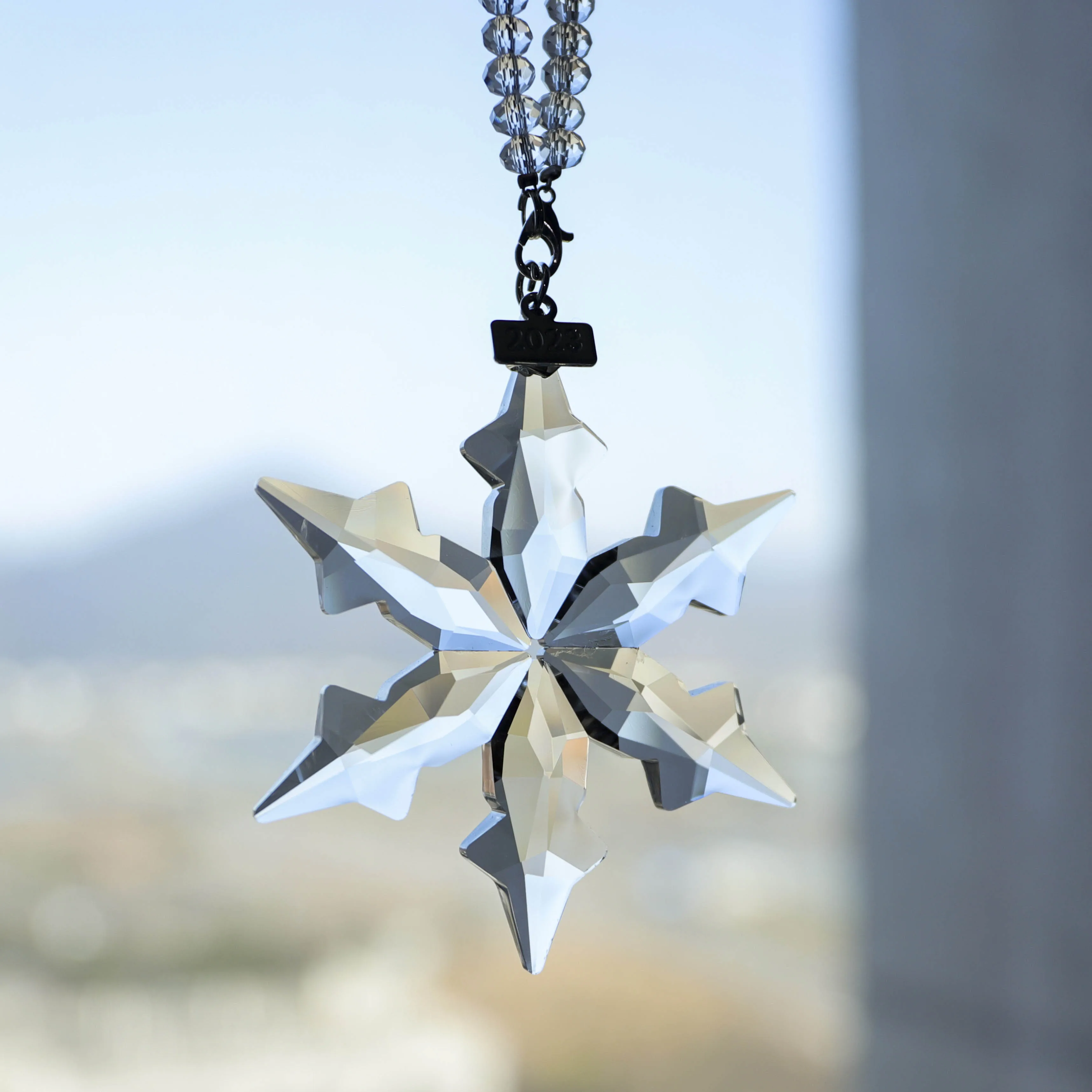 product high quality crystal glass snowflake car inside hanging accessories christmas hanging ornament-38