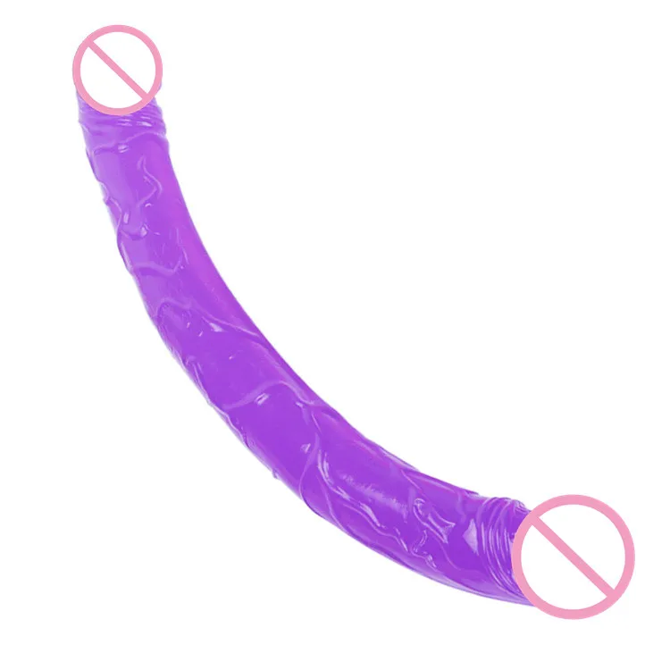 Hot Sale Realistic Double Headed Dildo Sex Toys Soft Long Double Ended Dildo for Lesbian