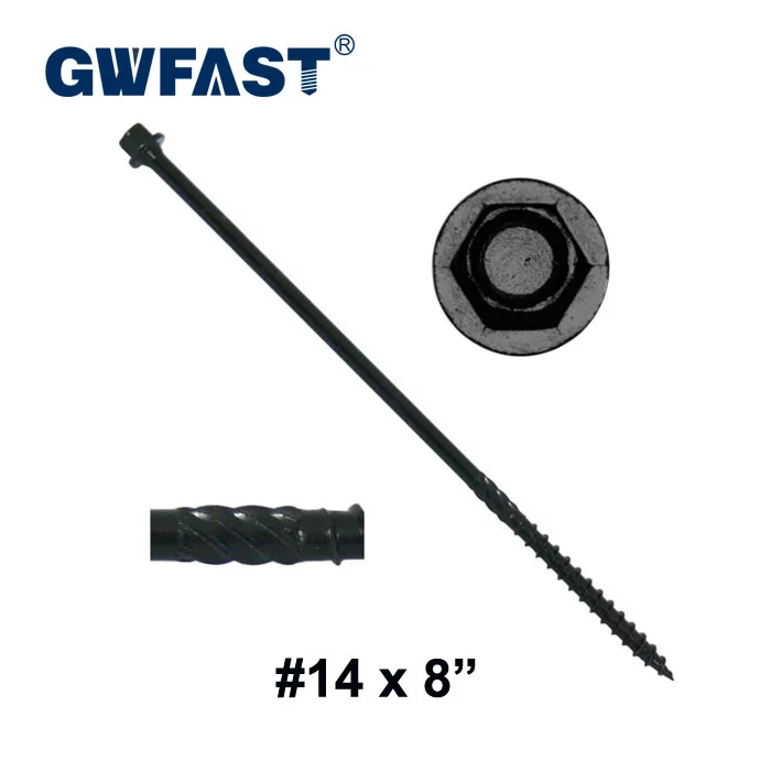 Exterior Coated Heavy Duty Structural Wood Screws Heavy Duty Black