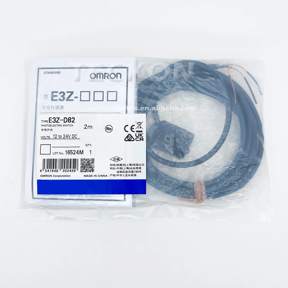 E3Z-D82 Sensor fotoeléctrico original nuevo con amplificador incorporado, tipo difuso reflectante E3Z D82